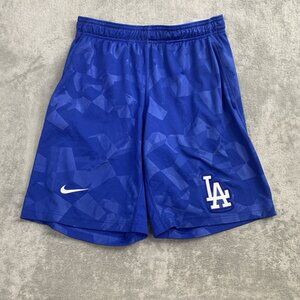 Nike Shorts Mens Small LA Los Angeles Dodgers Blue Diamond Dri-Fit Baseball 9”